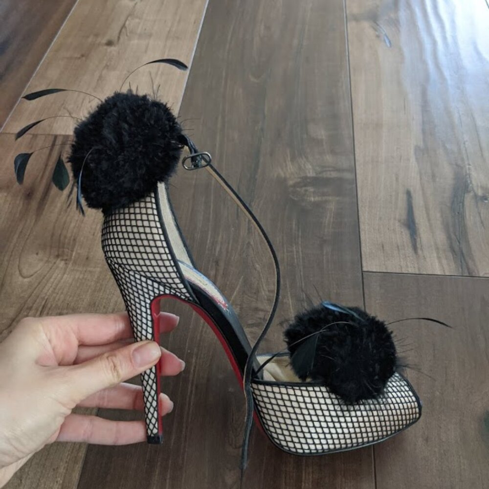 Louboutin Pluminette 120 Crepe size 8.5 Anniversary Edition with box